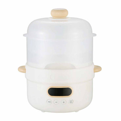 Multifunctional slow cooker steamer, white porcelain liner steamer, food pot-Ecoappstore