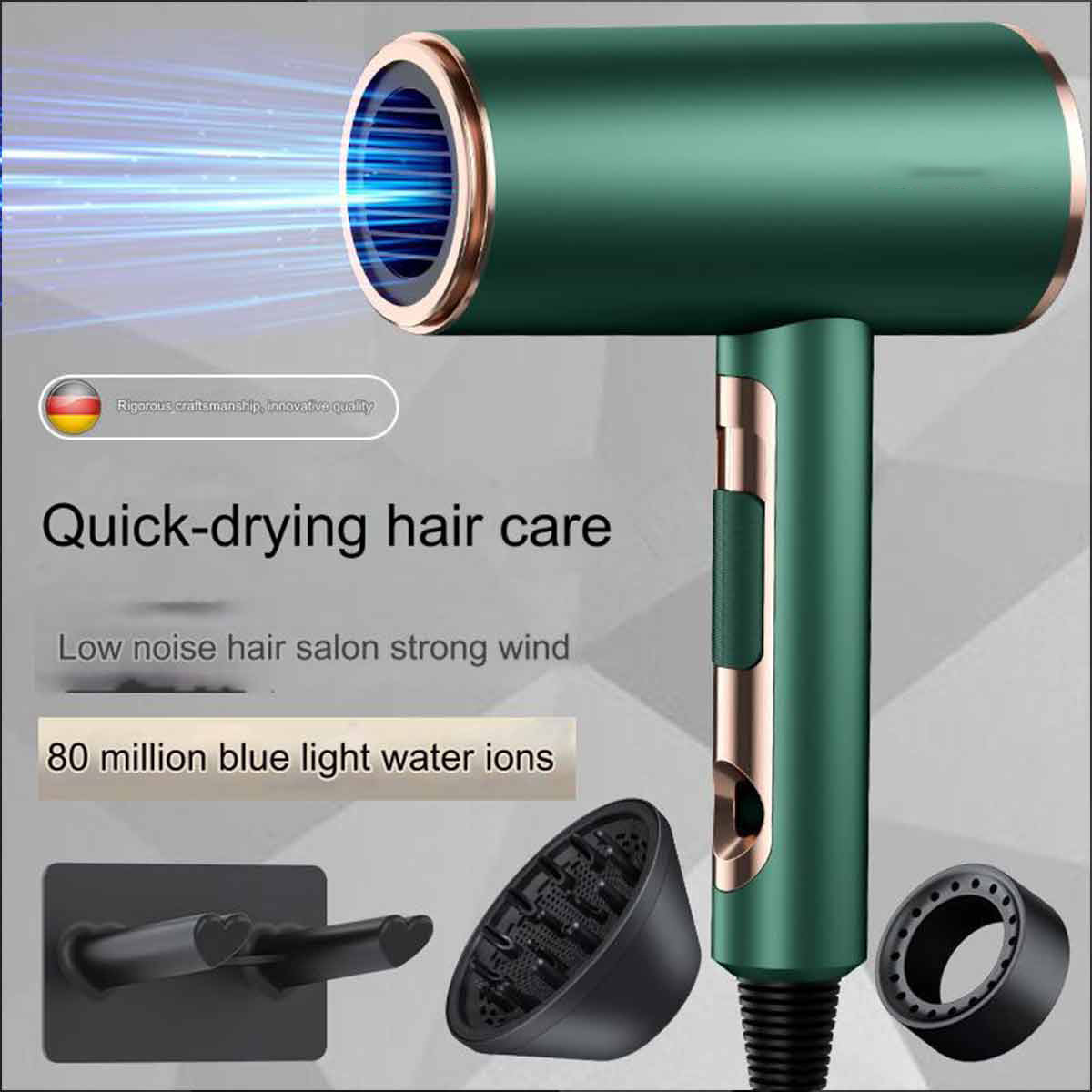 High speed hair dryer, 2200W, 6 speeds, 220V, hair dryer professional version-Ecoappstore