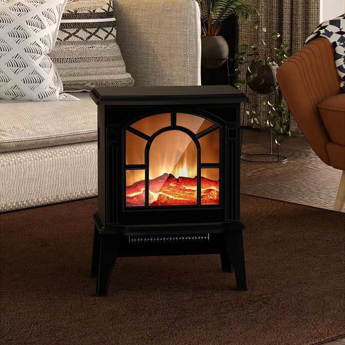 Classic Electric Fireplace - Freestanding Indoor Wood Stove Heater-Ecoappstore