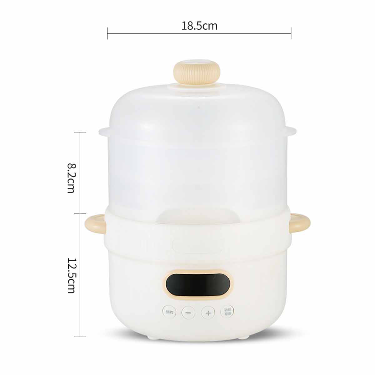 Multifunctional slow cooker steamer, white porcelain liner steamer, food pot-Ecoappstore