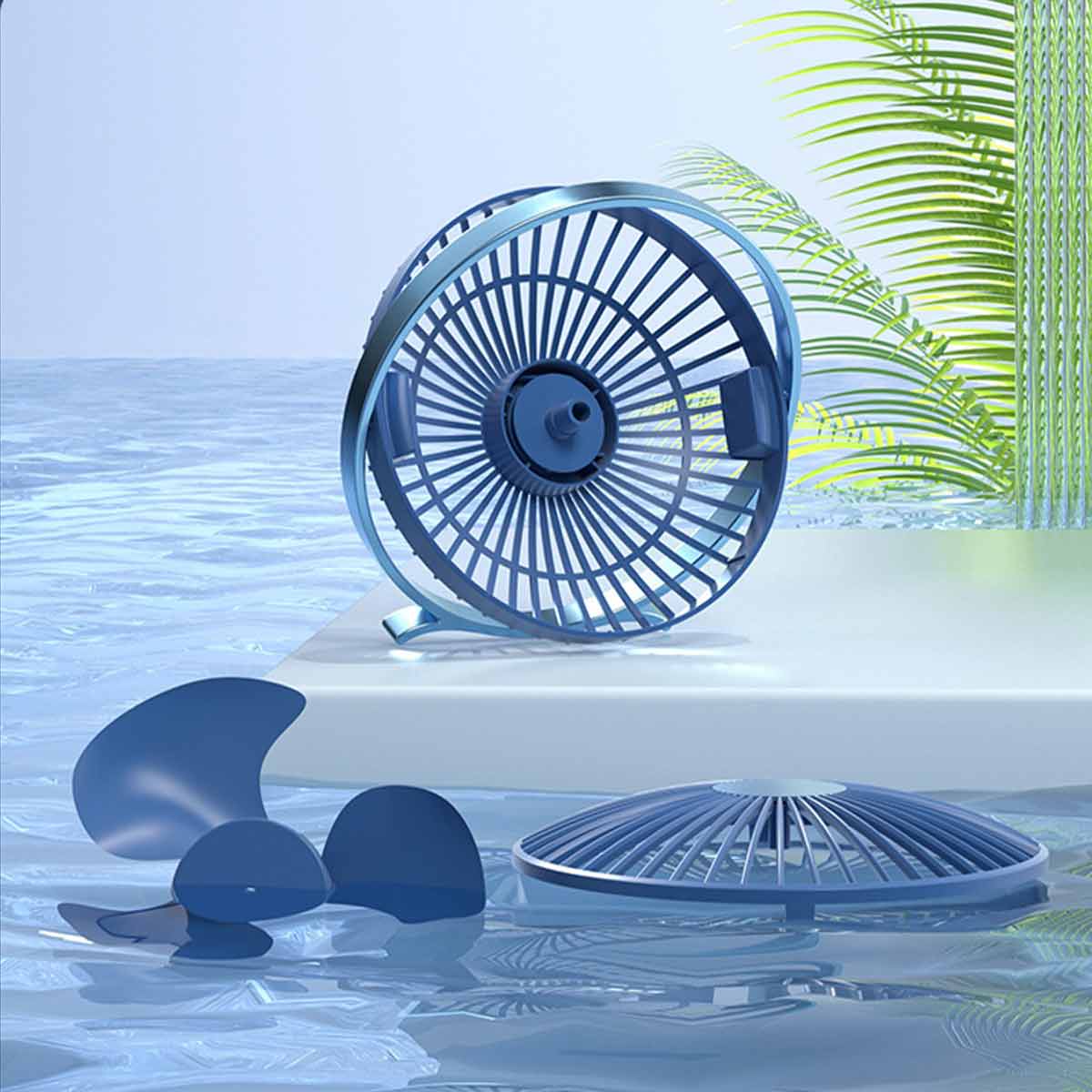 Mini table fan 2-speed adjustment, silent, strong air volume portable cooling fan