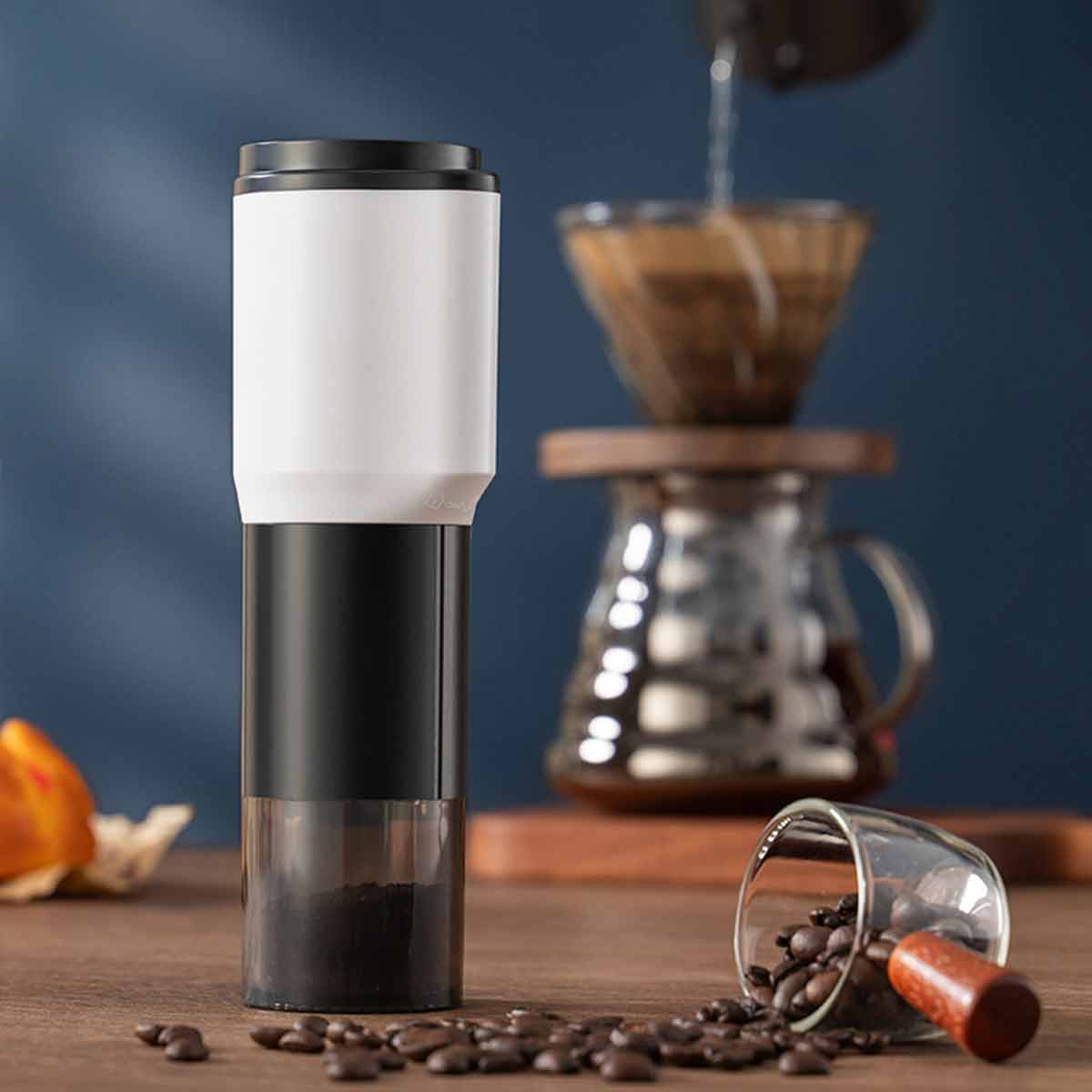 Portable electric coffee bean grinder with adjustable fine to coarse settings-Ecoappstore