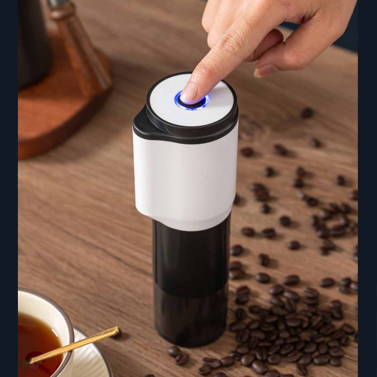 Portable electric coffee bean grinder with adjustable fine to coarse settings-Ecoappstore