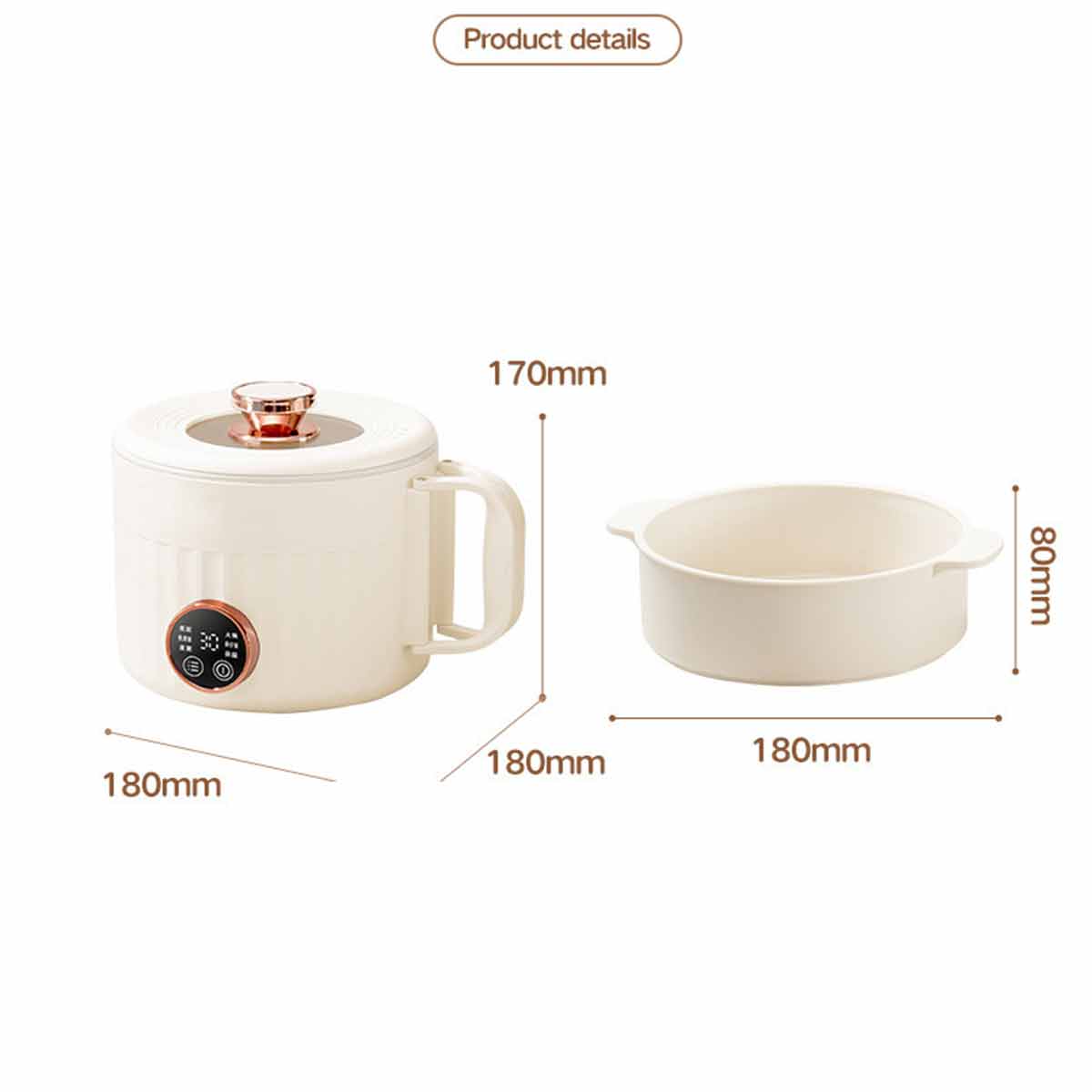 Small mini rice cooker, household multi-functional non-stick rice cooker