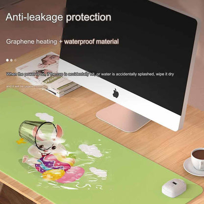 Heated Mouse Pad and Desk Pad Hand Warmer, PU Leather Intelligent Fast Heating-Ecoappstore