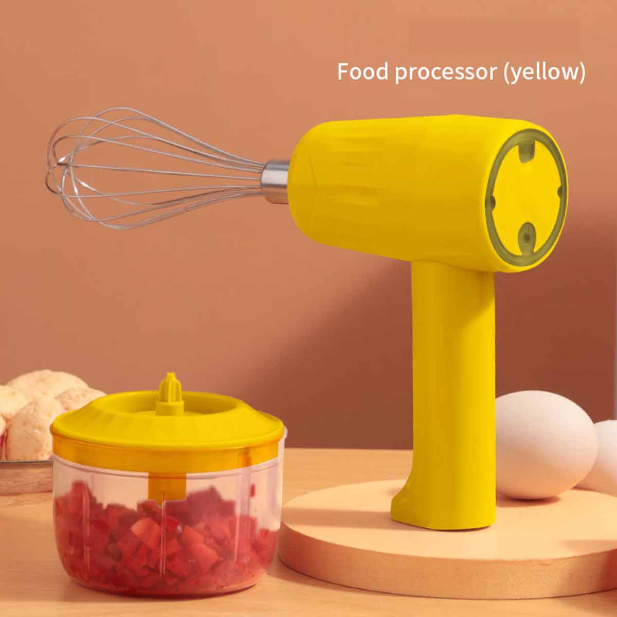 New 2-in-1 mini electric egg beater with garlic chopper, Multi-functional Blender-Ecoappstore