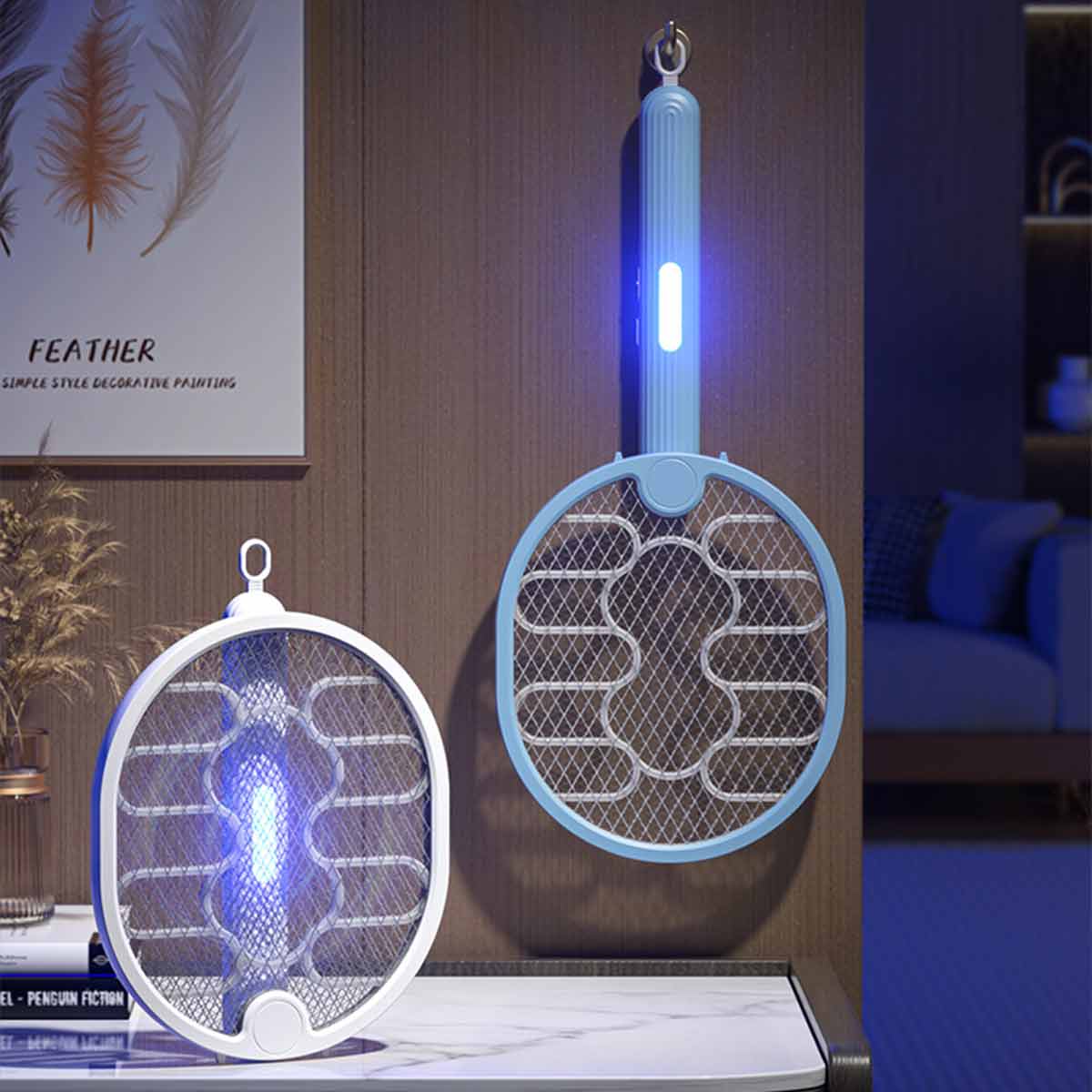 Portable 3-in-1 electric fly swatter, dual-mode mosquito killer