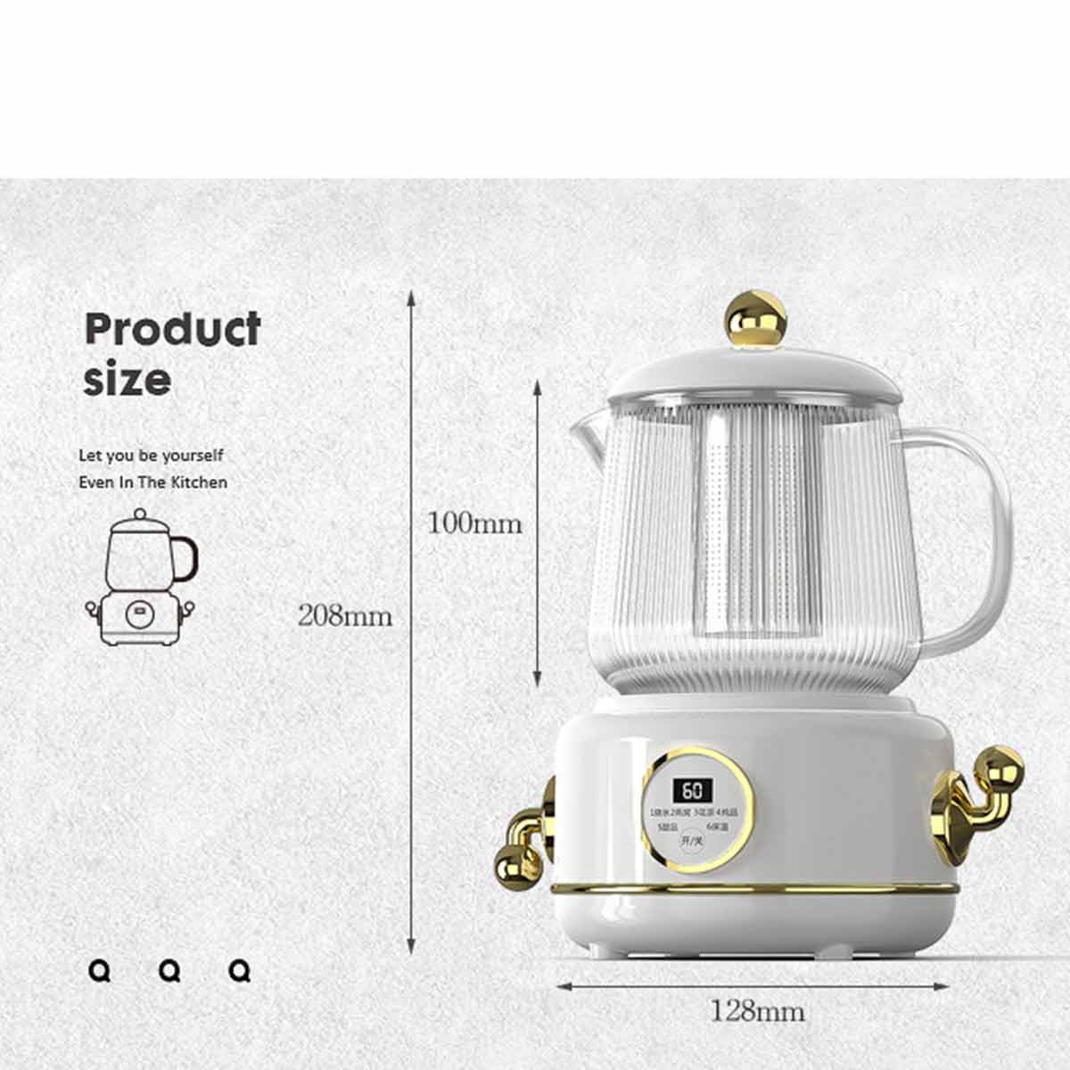 Small electric kettle 600 ml, 6 temperature settings