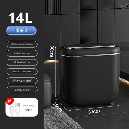 Garbage can, automatic sensor trash can, living room kitchen storage bin