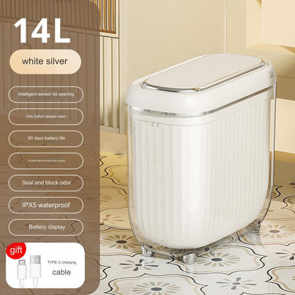 Garbage can, automatic sensor trash can, living room kitchen storage bin