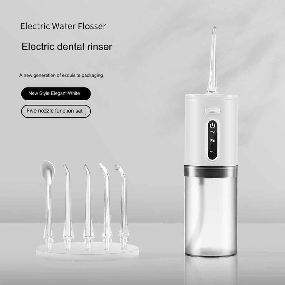 Rechargeable cordless water flosser with IPX7 waterproof function